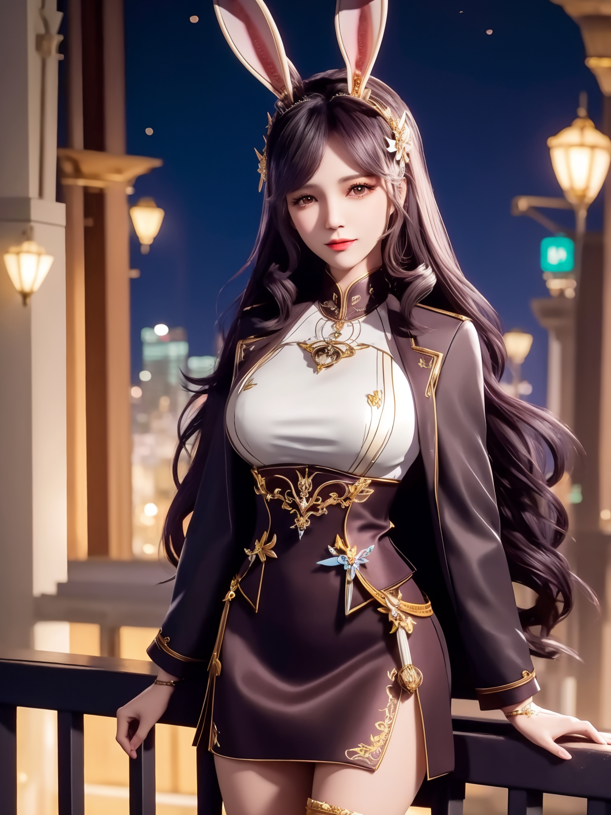 00070-461089668-_lora_DLDLIIjiangnannanXF_20230802161745_0.75_,1girl, mature female, looking at viewer, cityscape, night,fake animal ears, rabbi.png